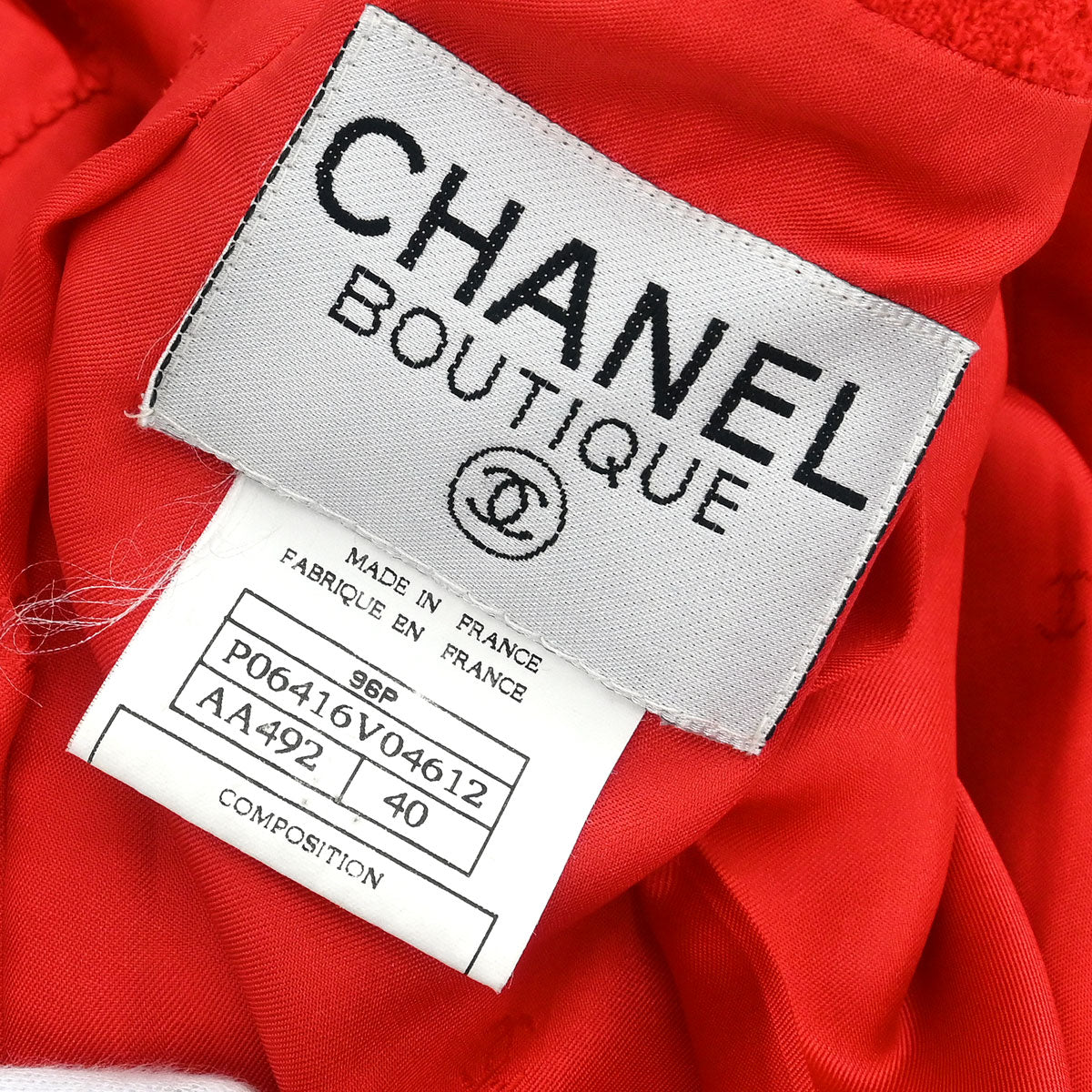 Chanel 1996 Setup Suit Jacket Skirt Red #40