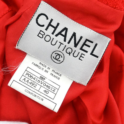 Chanel 1996 Setup Suit Jacket Skirt Red #40