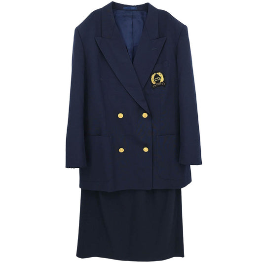 Christian Dior 2003 Setup Suit Jacket Skirt Navy #L