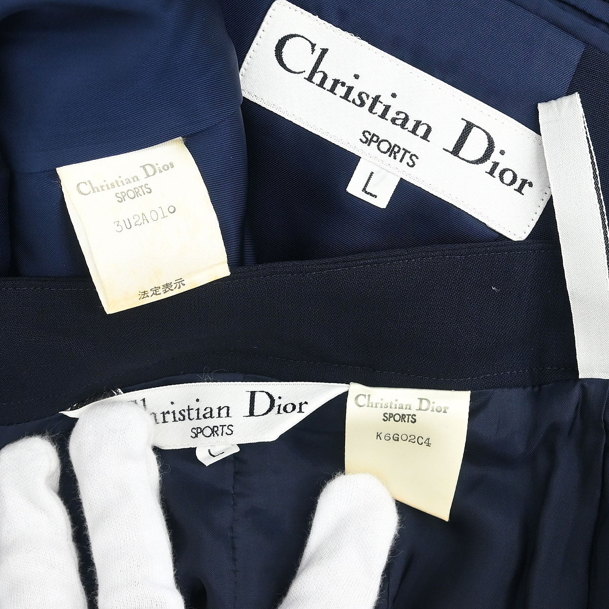 Christian Dior 2003 Setup Suit Jacket Skirt Navy #L