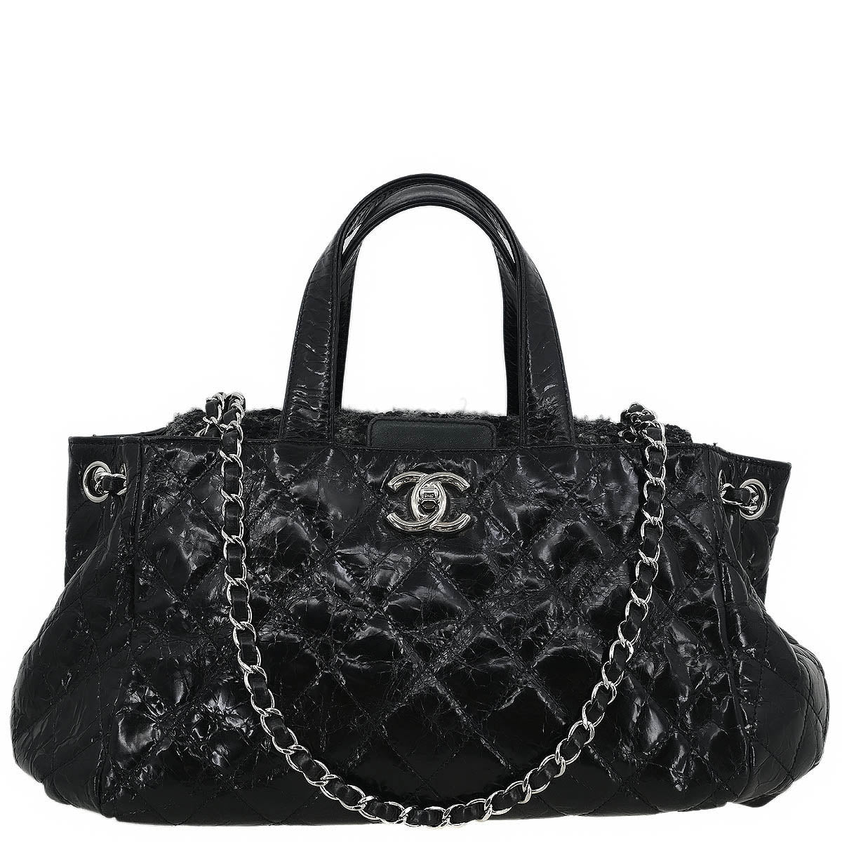 Chanel 2008-2009 Black Calfskin Portobello 2way Shoulder Handbag