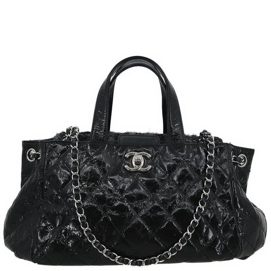 Chanel 2008-2009 Black Calfskin Portobello 2way Shoulder Handbag