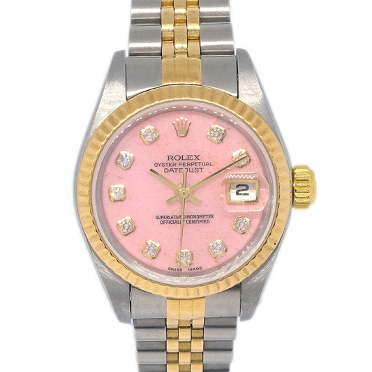 Rolex Oyster Perpetual Datejust 26mm Ref.79173OPG Watch 18KYG SS Diamond