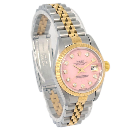 Rolex Oyster Perpetual Datejust 26mm Ref.79173OPG Watch 18KYG SS Diamond