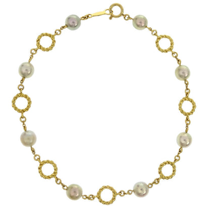 Mikimoto Bracelet 18K Genuine Pearl Gold