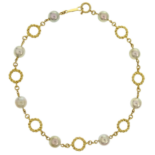 Mikimoto Bracelet 18K Genuine Pearl Gold