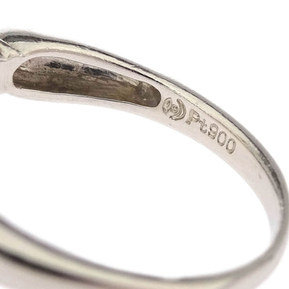 Tasaki Ring Pt900 Genuine Pearl Diamond Silver #49