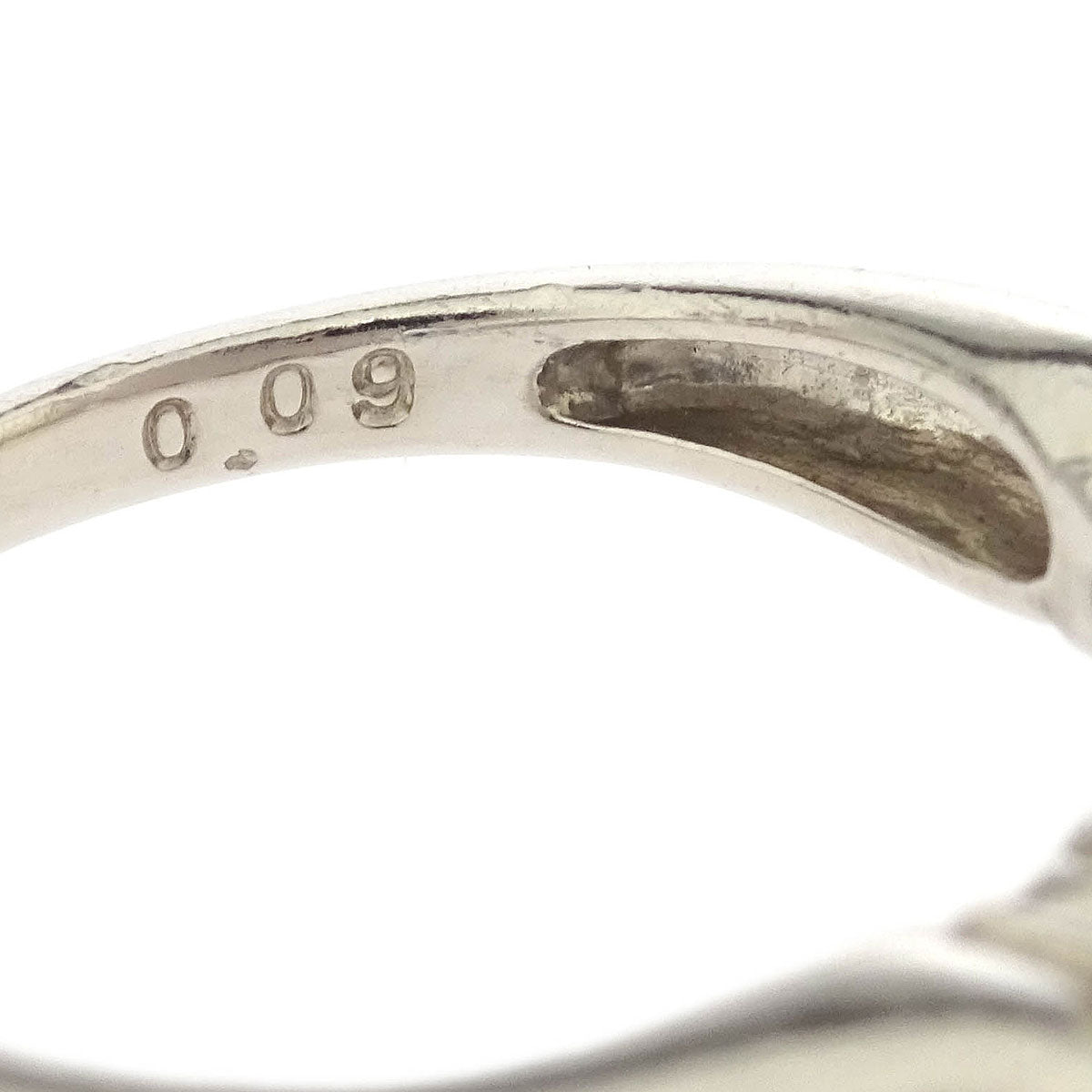 Tasaki Ring Pt900 Genuine Pearl Diamond Silver #49