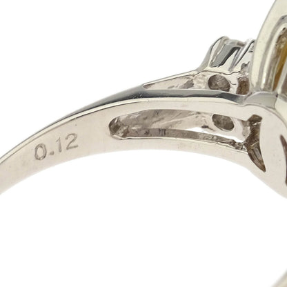 Tasaki Ring Pt900 Genuine Pearl Diamond Silver #52