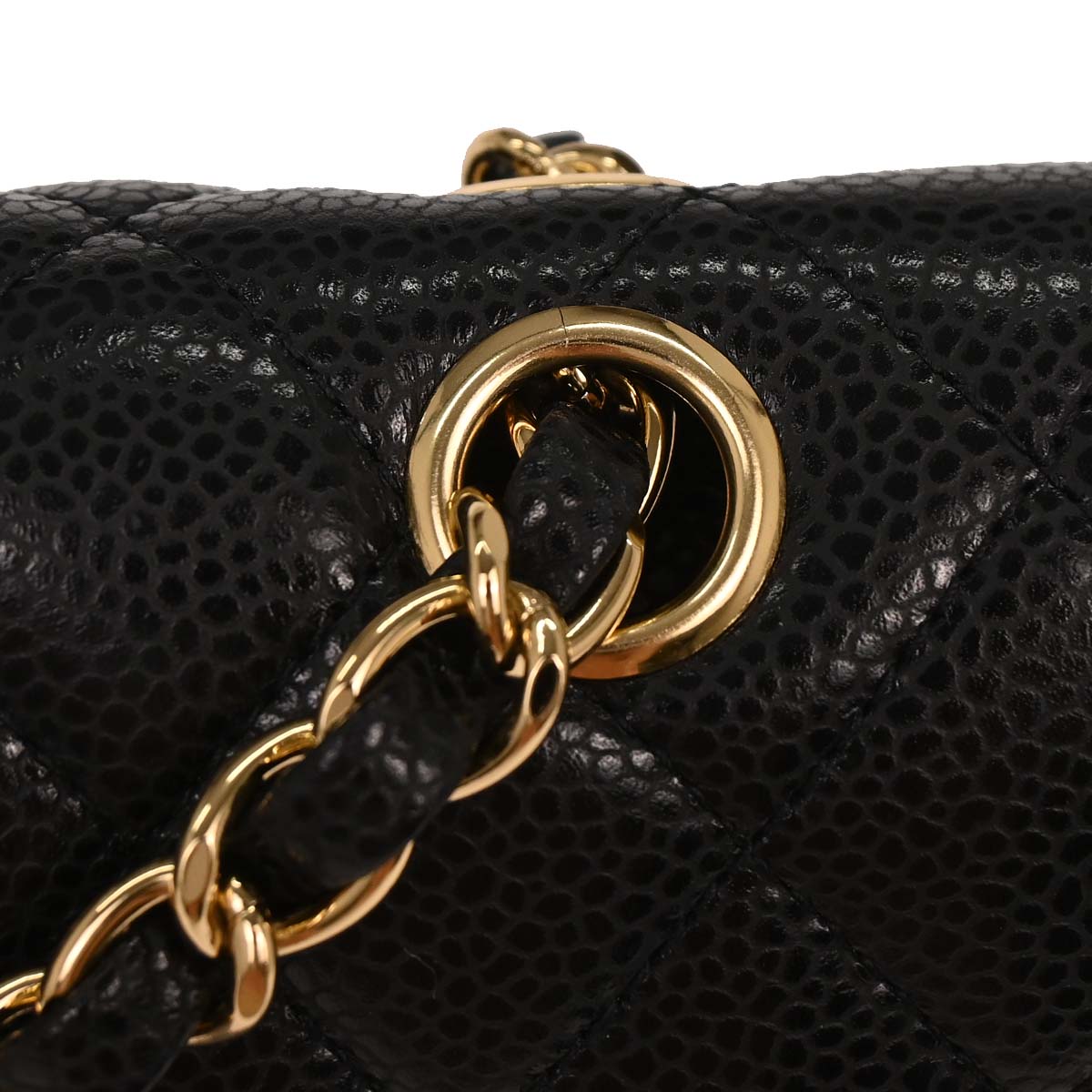 Chanel 2009-2010 Black Caviar Medium Classic Double Flap Shoulder Bag