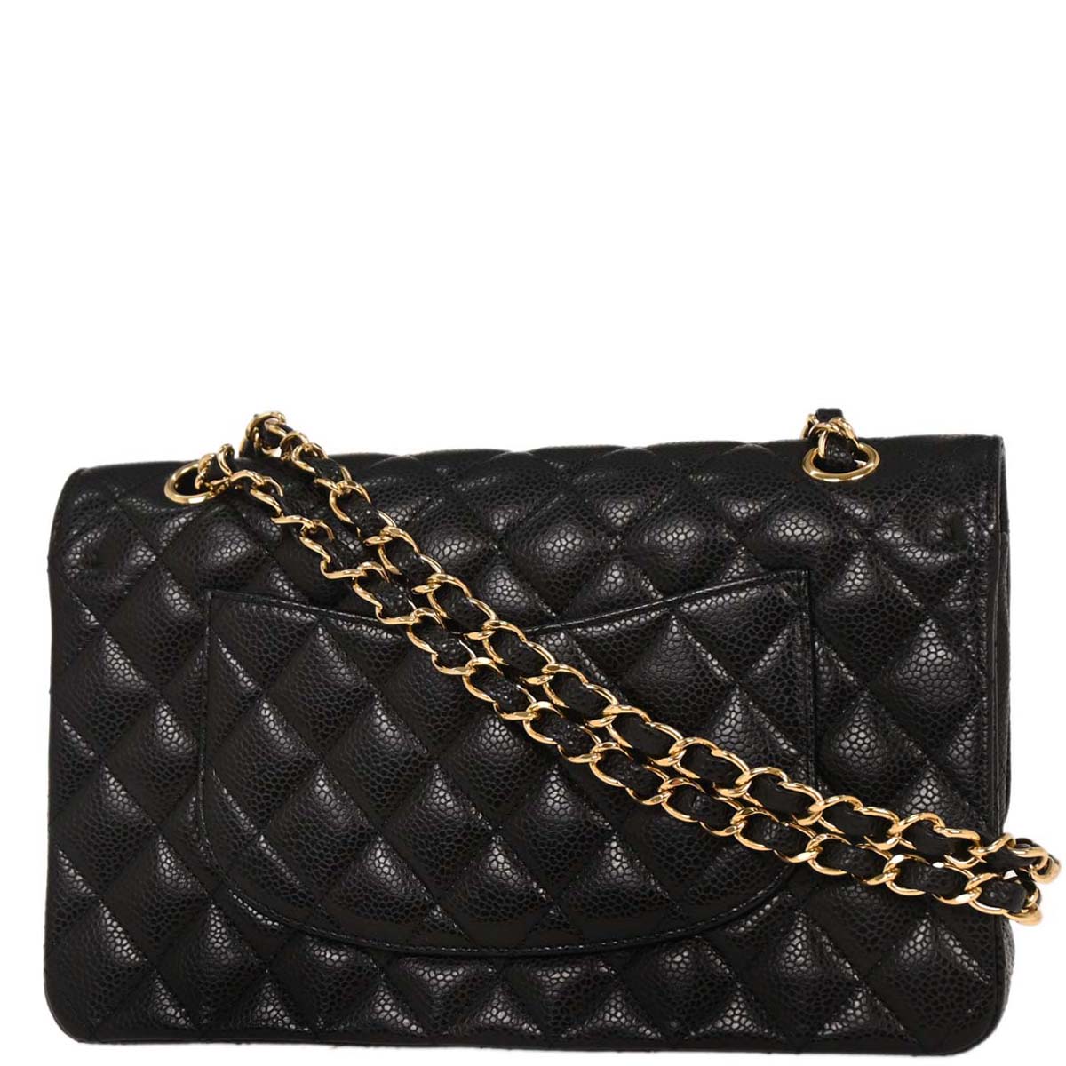Chanel 2009-2010 Black Caviar Medium Classic Double Flap Shoulder Bag