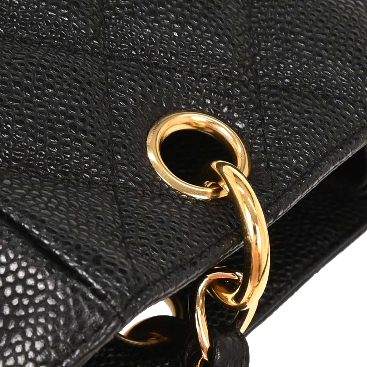 Chanel 2004-2005 Black Caviar Petite Shopping Tote PST Chain Handbag