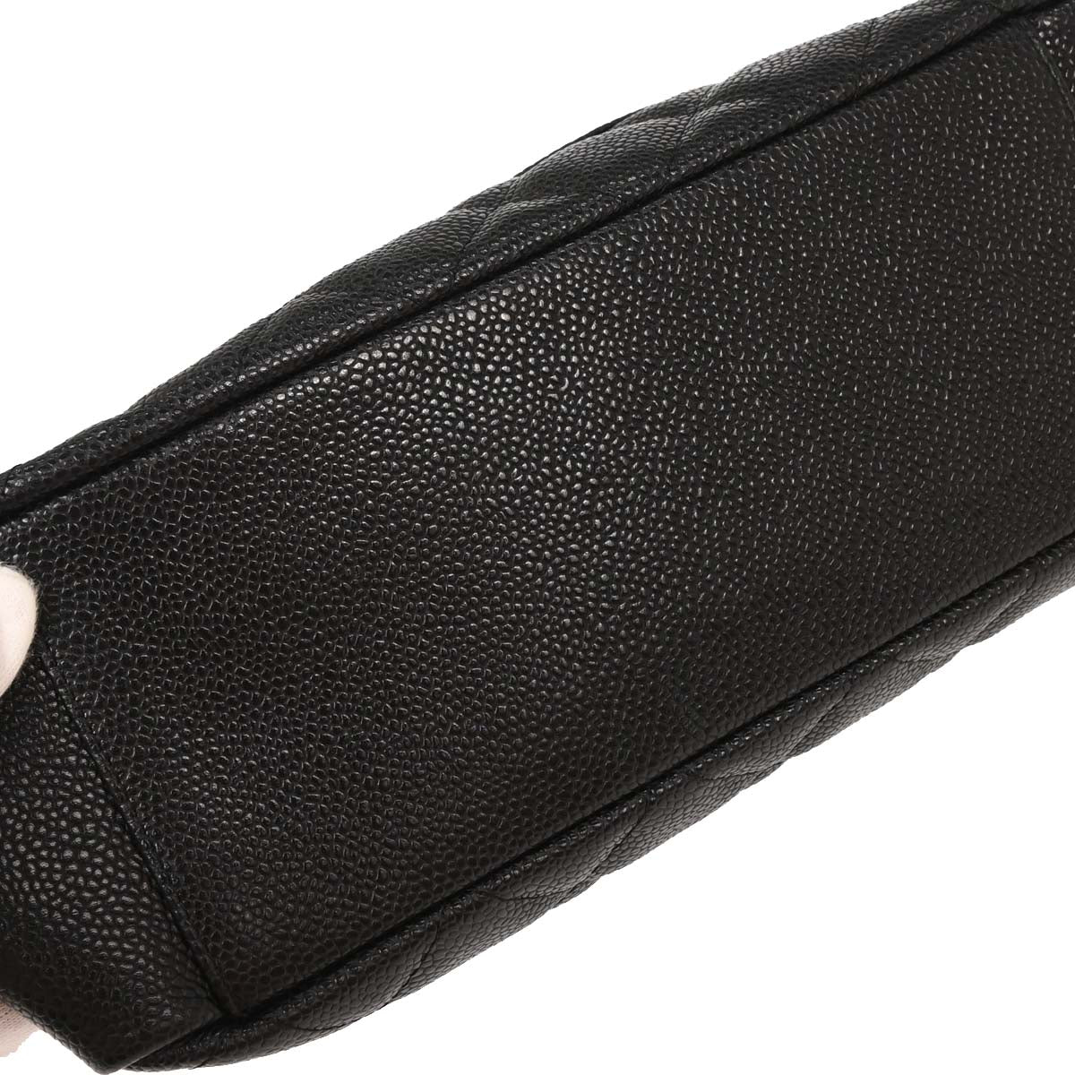 Chanel 2004-2005 Black Caviar Petite Shopping Tote PST Chain Handbag