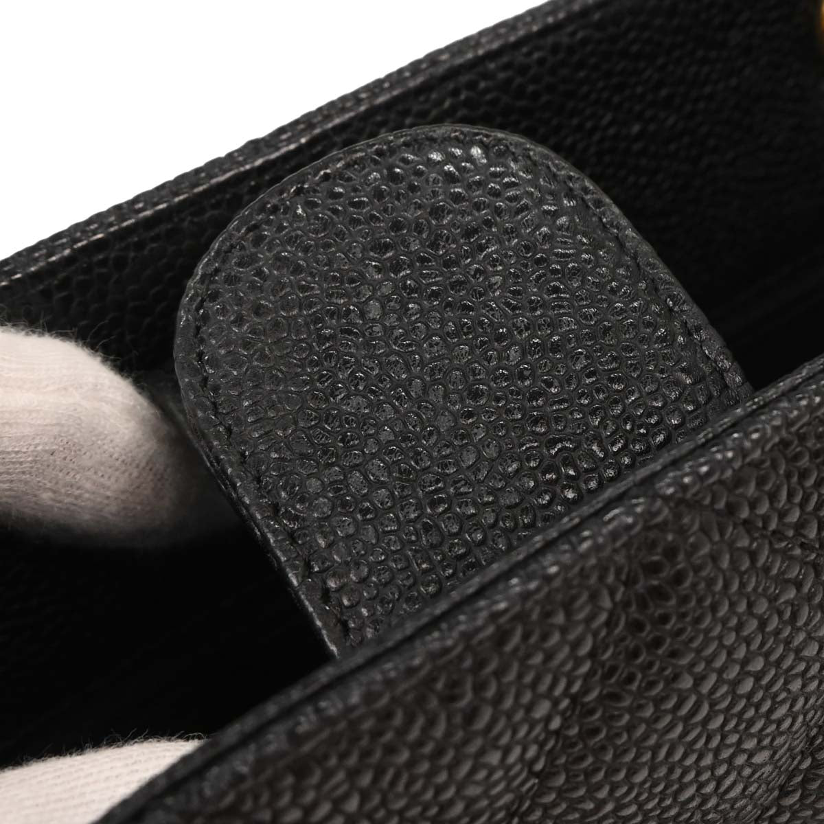 Chanel 2004-2005 Black Caviar Petite Shopping Tote PST Chain Handbag