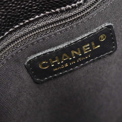 Chanel 2004-2005 Black Caviar Petite Shopping Tote PST Chain Handbag