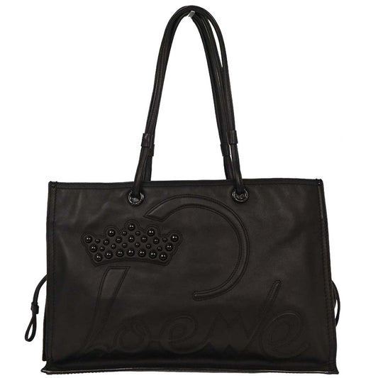 Loewe * Black Leather Tote Handbag
