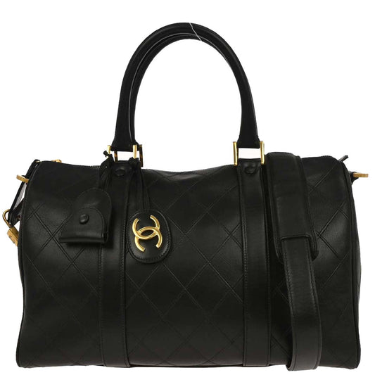 Chanel Black Lambskin Bicolore 2way Shoulder Handbag