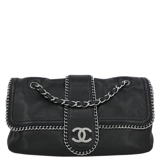 Chanel Black Calfskin Luxury Line Madison Flap Shoulder Bag
