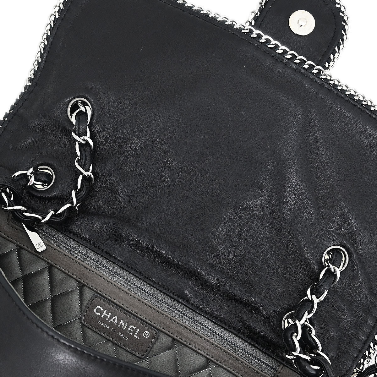 Chanel Black Calfskin Luxury Line Madison Flap Shoulder Bag