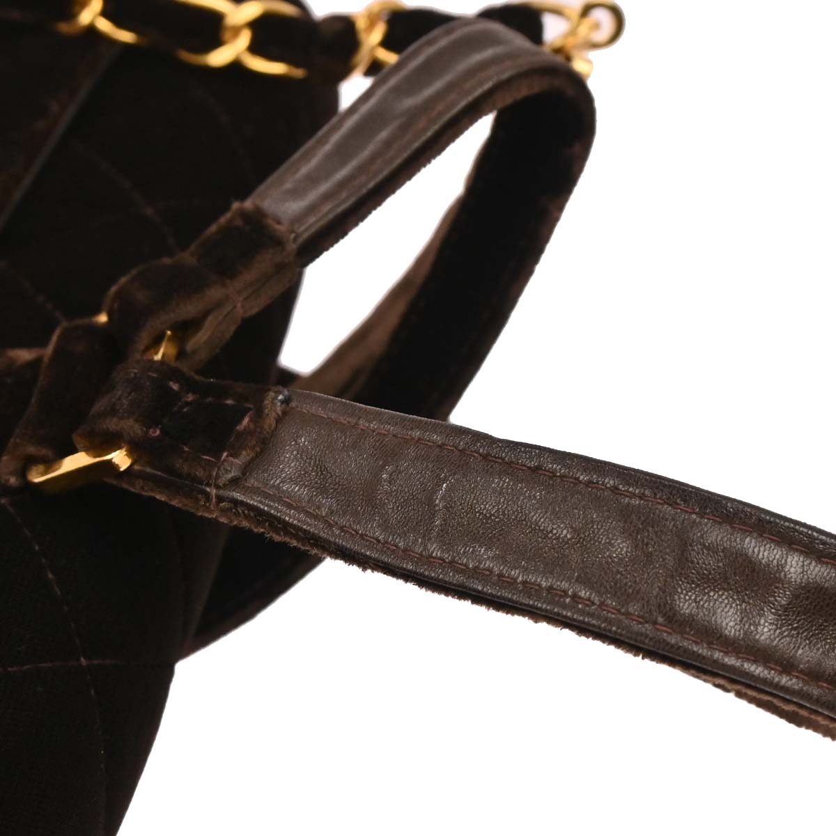 Chanel Brown Velvet Chain Backpack