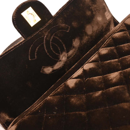 Chanel Brown Velvet Chain Backpack
