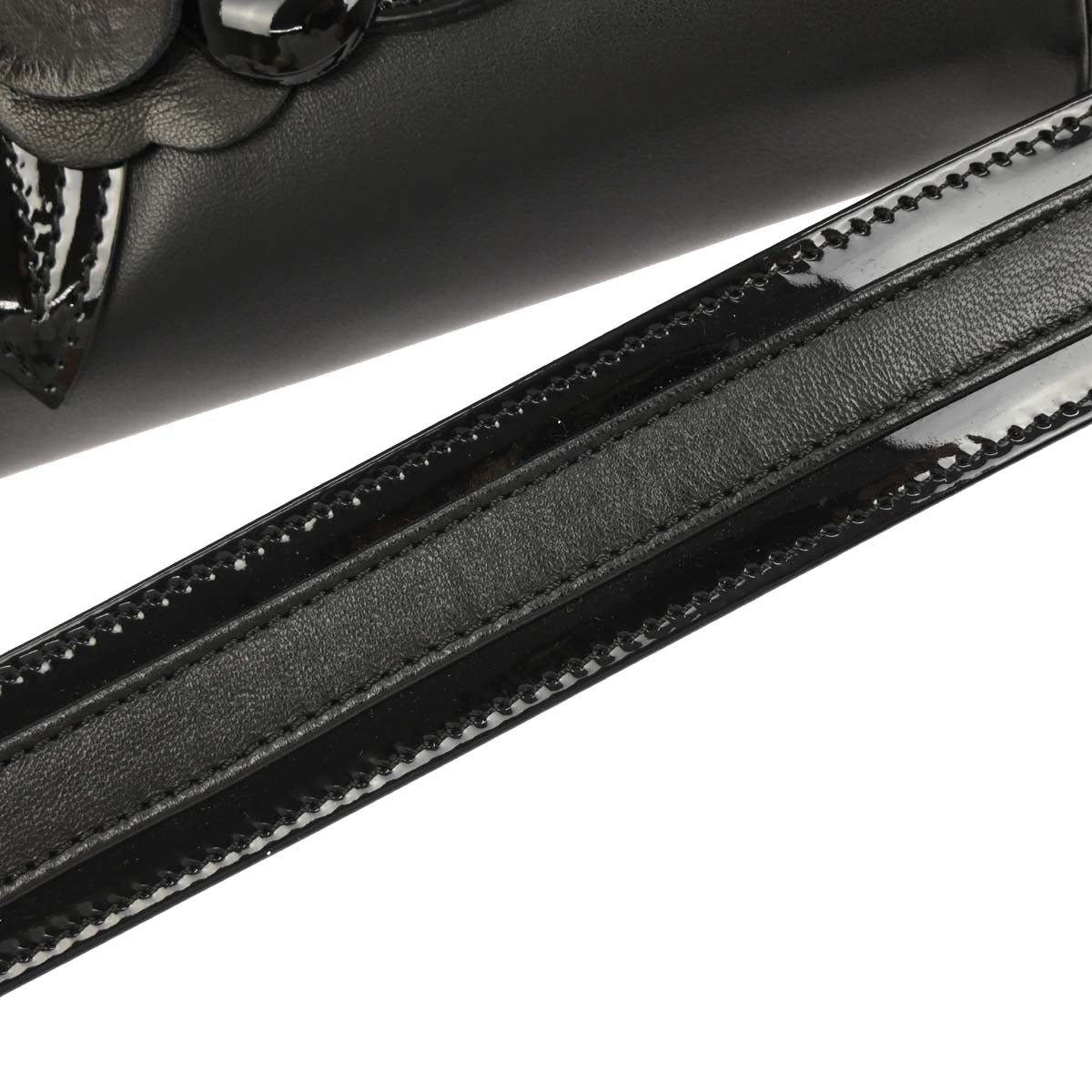 Chanel Black Lambskin Choco Bar Camellia Handbag