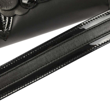 Chanel Black Lambskin Choco Bar Camellia Handbag