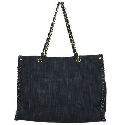 Chanel Navy Denim Night Flight Tote Handbag