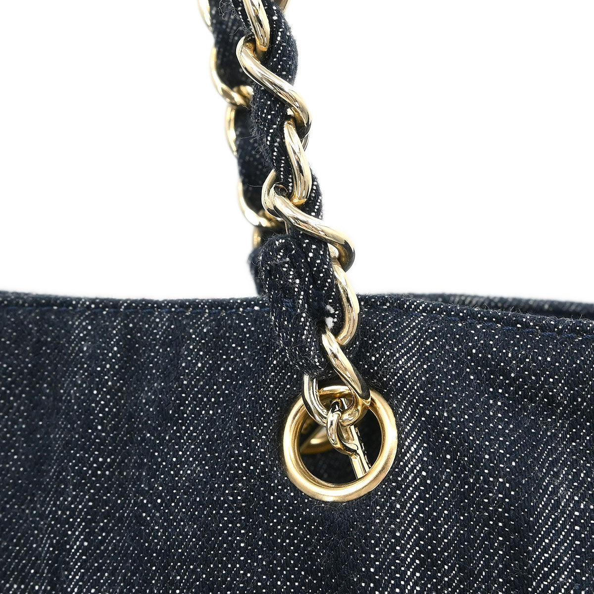 Chanel Navy Denim Night Flight Tote Handbag