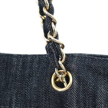 Chanel Navy Denim Night Flight Tote Handbag