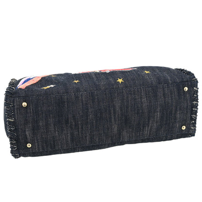 Chanel Navy Denim Night Flight Tote Handbag