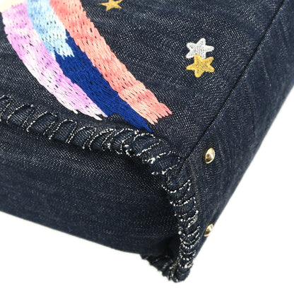 Chanel Navy Denim Night Flight Tote Handbag