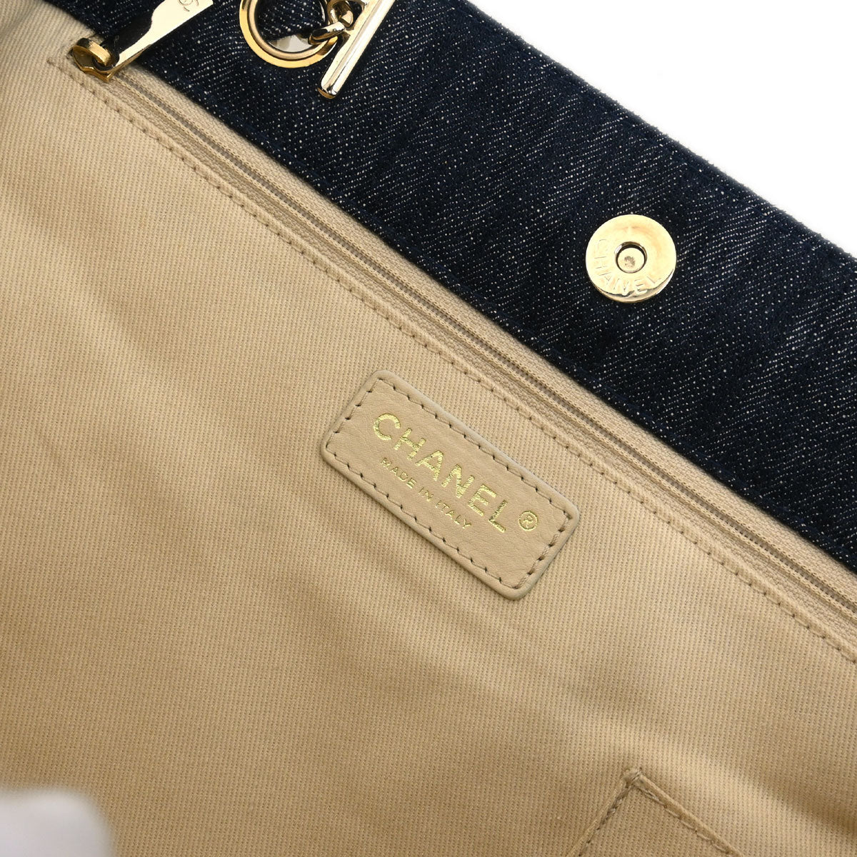 Chanel Navy Denim Night Flight Tote Handbag