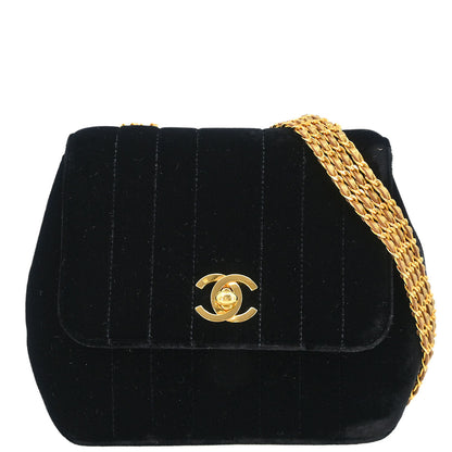 Chanel Black Velvet Mademoiselle Shoulder Bag