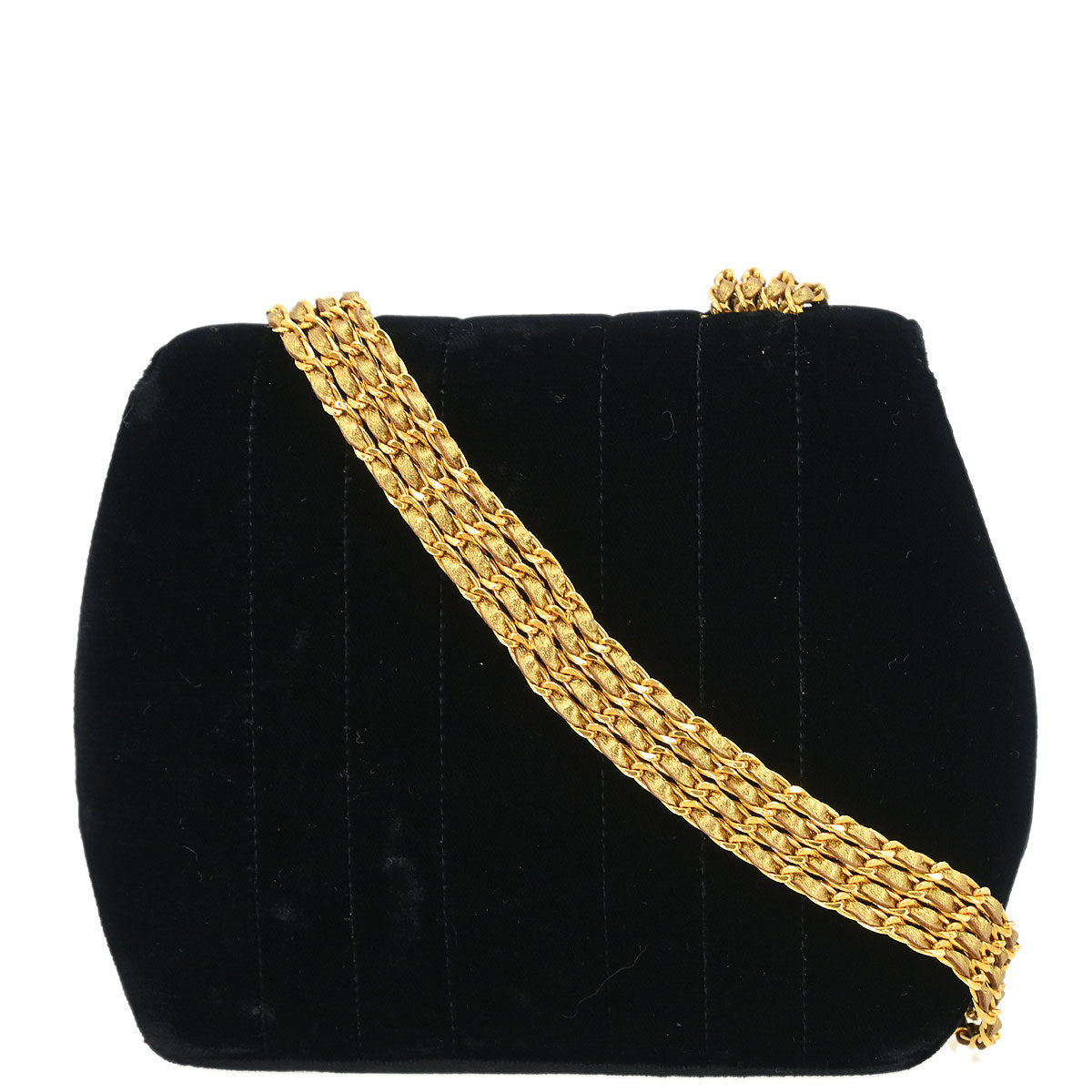 Chanel Black Velvet Mademoiselle Shoulder Bag