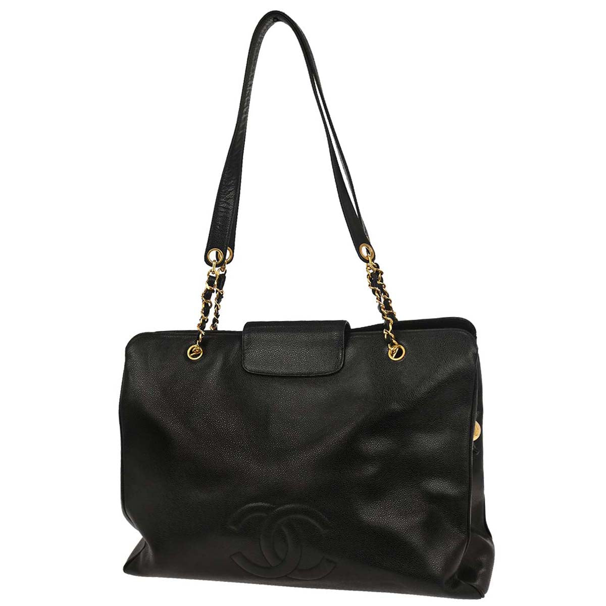 Chanel Black Caviar Supermodel Tote Shoulder Bag