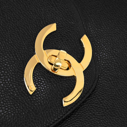 Chanel Black Caviar Supermodel Tote Shoulder Bag