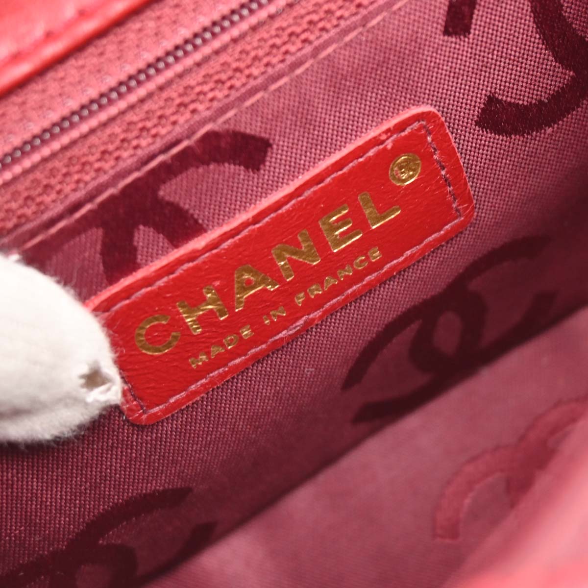 Chanel Red Calfskin Wild Stitch Mini Classic Square Flap Bag