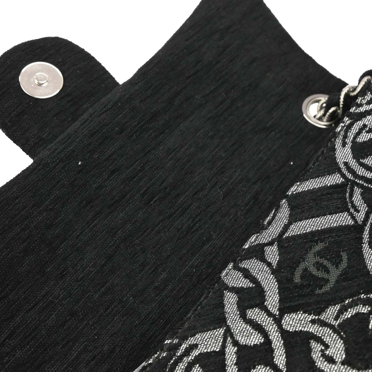 Chanel Black Canvas Chain Print Handbag
