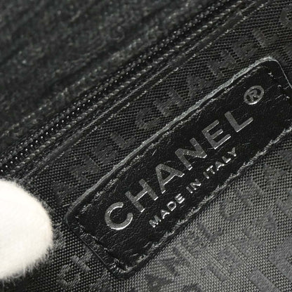 Chanel Black Canvas Chain Print Handbag