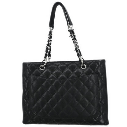 Chanel Black Caviar Grand Shopping Tote GST Chain Handbag