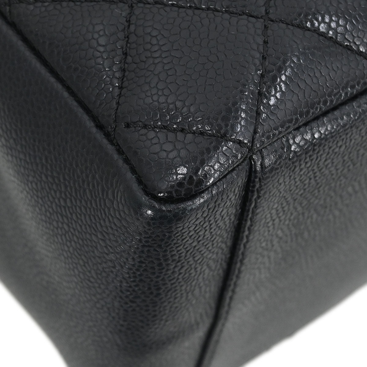 Chanel Black Caviar Grand Shopping Tote GST Chain Handbag