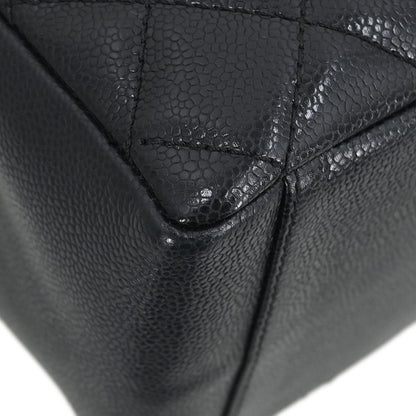 Chanel Black Caviar Grand Shopping Tote GST Chain Handbag
