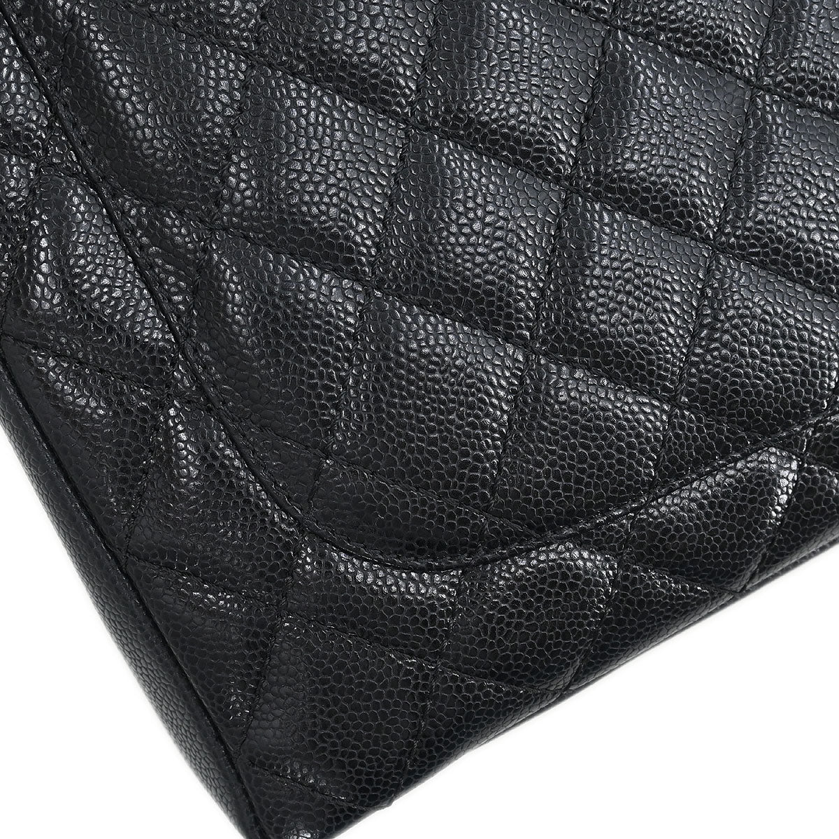 Chanel Black Caviar Grand Shopping Tote GST Chain Handbag