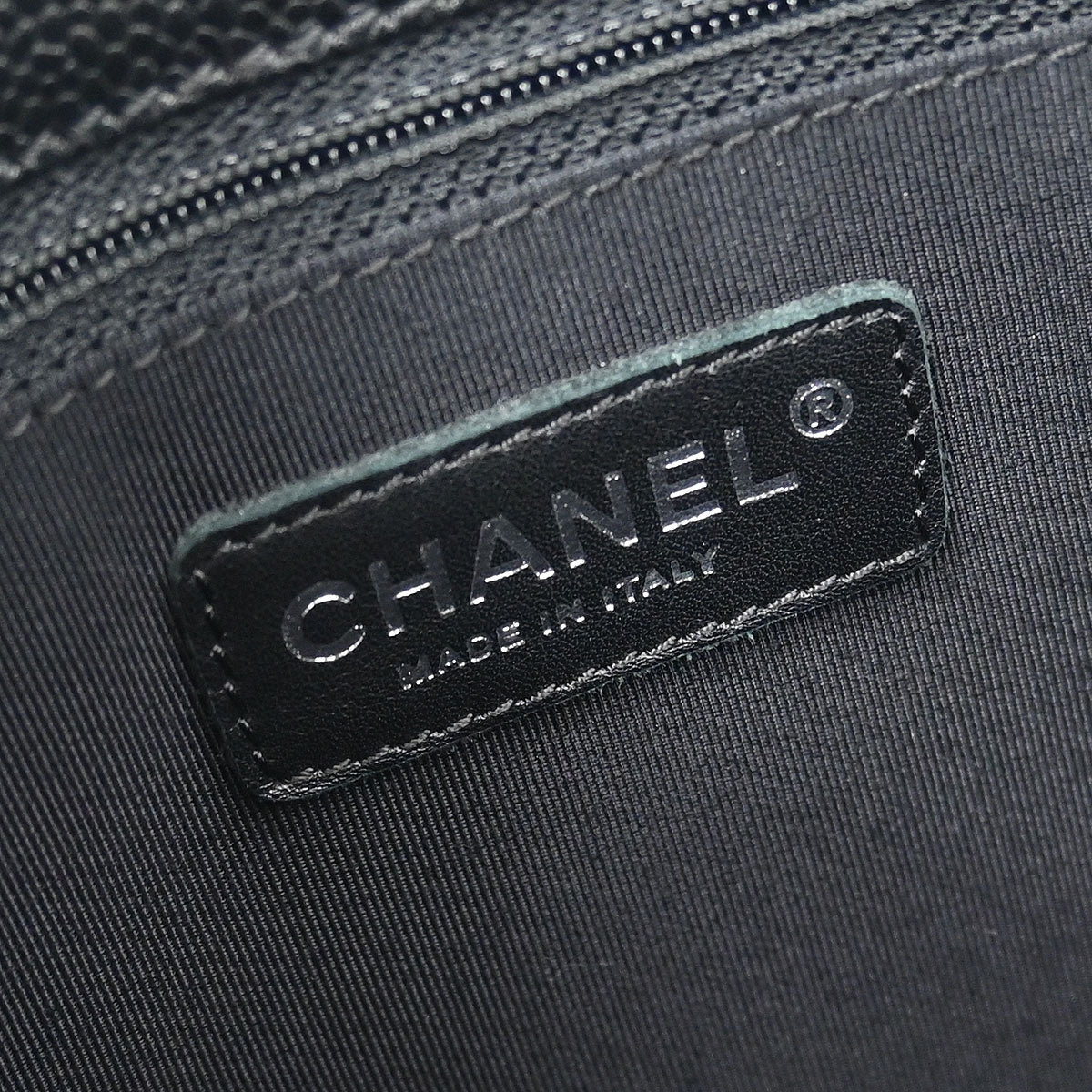 Chanel Black Caviar Grand Shopping Tote GST Chain Handbag