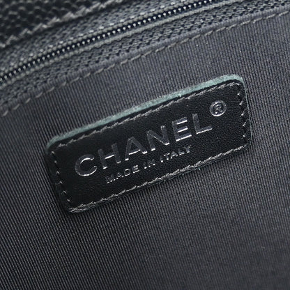 Chanel Black Caviar Grand Shopping Tote GST Chain Handbag
