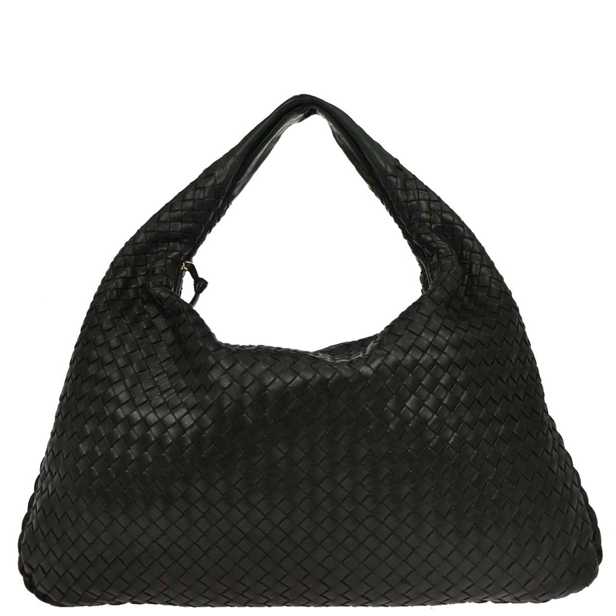 Bottega Veneta Black Intrecciato Hobo Handbag