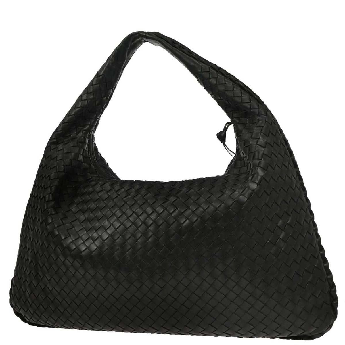 Bottega Veneta Black Intrecciato Hobo Handbag