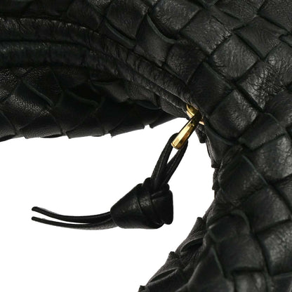 Bottega Veneta Black Intrecciato Hobo Handbag