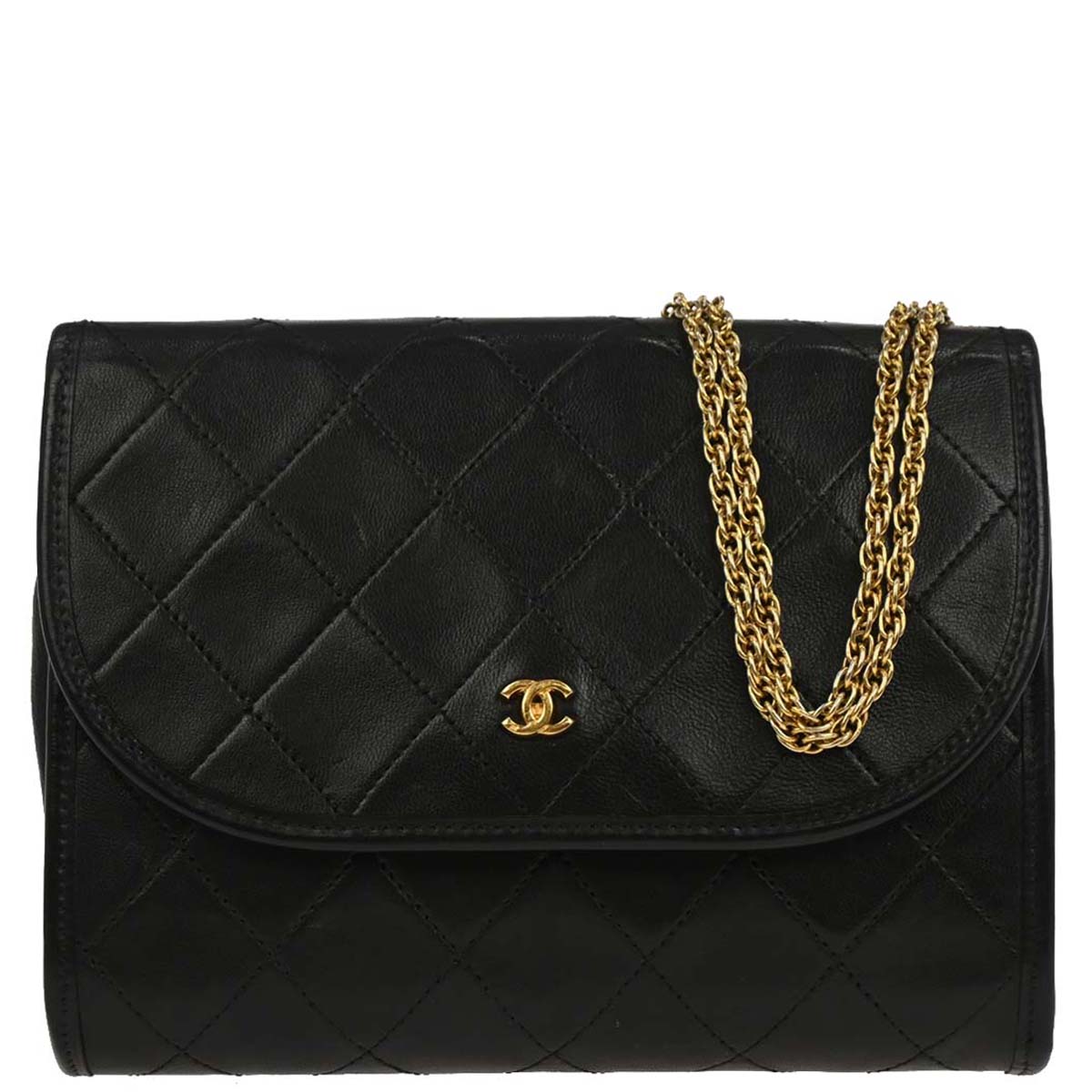 Chanel Black Lambskin Shoulder Bag